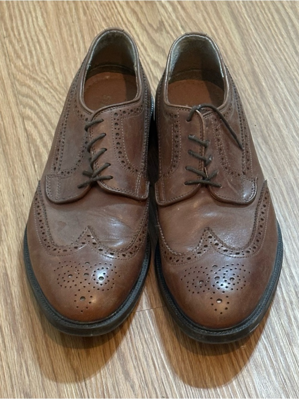 Stafford Leather Wingtip Brogue Lace-Up Men's 12 Brown Dress Shoes Casual